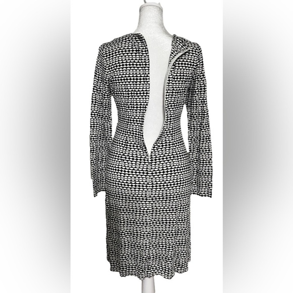 Banana Republic Black White Silk Long Sleeve Women’s  Shift Dress (Sz 0) - Picture 6 of 13